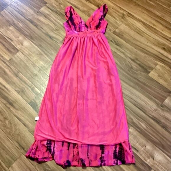 What’eva bare Back Plunging V-neck Lined‎ Maxi Dress Small - Picture 10 of 10